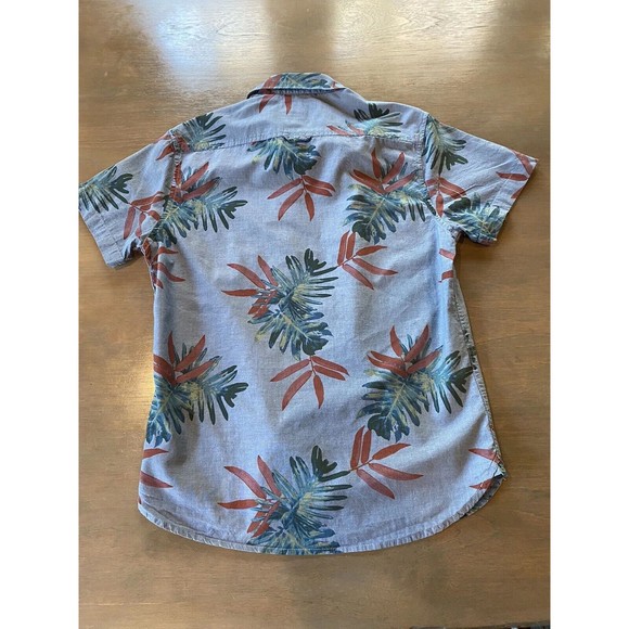 Demin and Flower Button Shirt Size Small Ricky Singh Slim Fit Cotton Blue EUC - Picture 4 of 10